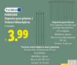 Lidl PARKSIDE Soportes para plantas / Tutores telescópicos oferta