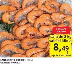 Supermercados MAS Langostino cocido oferta