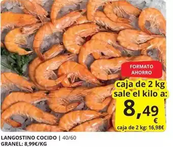Supermercados MAS Langostino cocido oferta