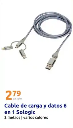 Action SOLOGIC Cable de carga y datos 6 en 1 oferta