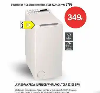 Milar Lavadora Carga Superior Whirlpool Tdlr 6230s Sp-n oferta