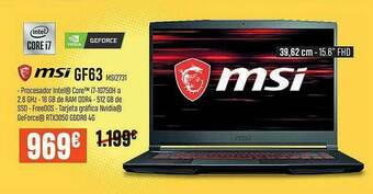 PCBox Msi Gf63 oferta