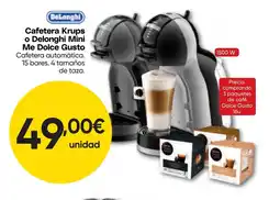 Hiper FROIZ DELONGHI Cafetera Krups o Mini Me Dolce Gusto oferta