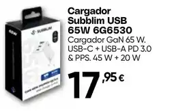 Hiper FROIZ Cargador subblim usb 65w 6g6530 oferta