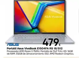 Hiper FROIZ ASUS Portátil VivoBook E1504FA R5 16/512 oferta