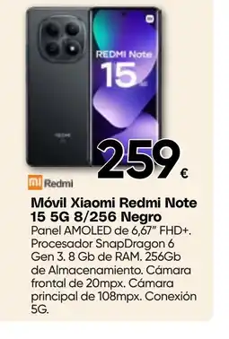 Hiper FROIZ REDMI Móvil Xiaomi Note 15 5G 8/256 Negro oferta