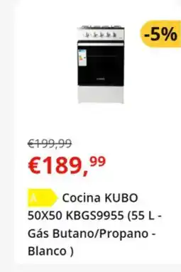 Worten KUBO Cocina 50X KBGS9955 Gás Butano/Propano - Blanco) oferta
