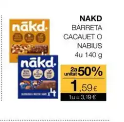 Plusfresc NAKD Barreta cacauet o nakd nabius oferta