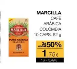 Plusfresc MARCILLA Cafè aràbica colombia 10 caps oferta