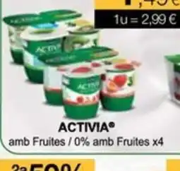 Plusfresc ACTIVIA amb Fruites / 0% amb Fruites x4 oferta