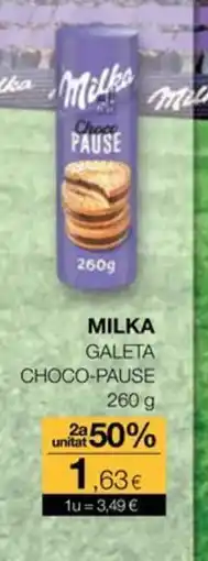 Plusfresc MILKA Galeta choco-pause oferta