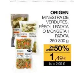 Plusfresc ORIGEN Minestra de verdures, pèsol i patata o mongeta i patata oferta