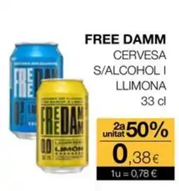 Plusfresc FREE DAMM Cervesa s/alcohol i llimona oferta