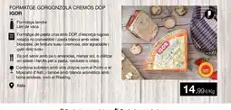 Plusfresc IGOR Formatge gorgonzola cremós dop oferta