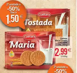 Supermercados Aquí CUÉTARA Galletas Maria/Torrada oferta