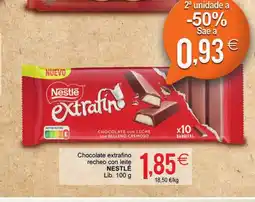 Supermercados Aquí NESTLÉ Chocolate extrafino recheo con leite oferta