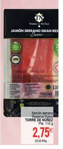 Supermercados Aquí TORRE DE NUÑEZ Xamón serrano Reserva Dyroc oferta