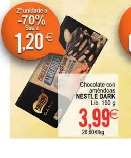 Supermercados Aquí NESTLÉ DARK Chocolate con améndoas oferta