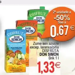 Supermercados Aquí DON SIMON Zume sen azucre excep. laranxa/piña oferta