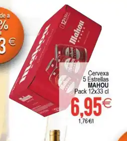 Supermercados Aquí MAHOU Cervexa 5 Estrellas oferta