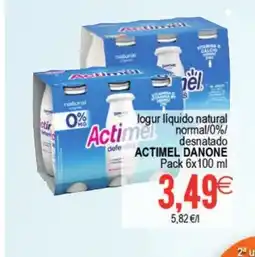 Supermercados Aquí ACTIMEL DANONE logur líquido natural normal/0%/ desnatado oferta