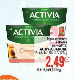 Supermercados Aquí ACTIVIA DANONE Iogur cremoso sabores normal/0% oferta