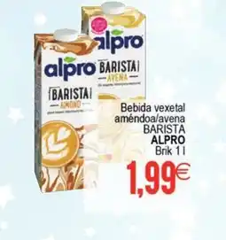 Supermercados Aquí BARISTA ALPRO Bebida vexetal améndoa/avena oferta