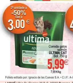Supermercados Aquí ÚLTIMA CAT Comida gatos salmón oferta