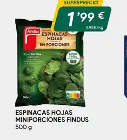 Masymas FINDUS Espinacas hojas miniporciones oferta
