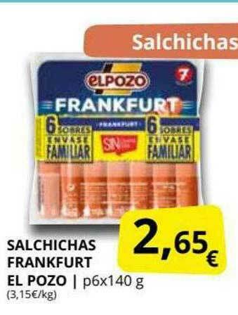 Supermercados MAS Salchichas Frankfurt El Pozo oferta