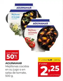 Alimerka AGUINAMAR Mejillones cocidos en su jugo o en salsa de tomate oferta