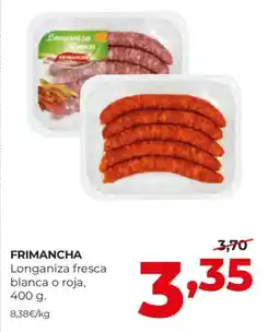 Alimerka FRIMANCHA Longaniza fresca blanca o roja oferta
