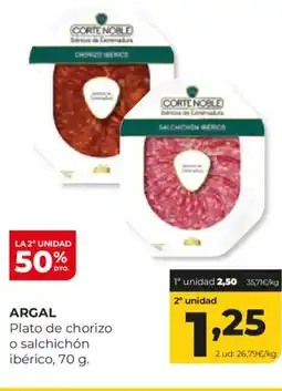 Alimerka ARGAL Plato de chorizo o salchichón ibérico oferta