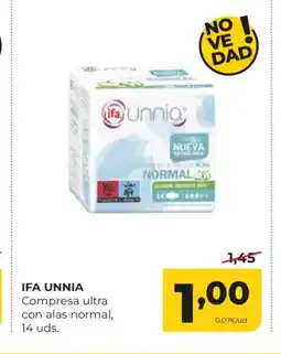 Alimerka IFA UNNIA Compresa ultra con alas normal oferta