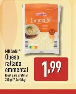 ALDI MILSANI Queso rallado emmental oferta