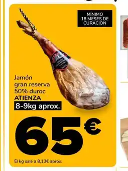 Supeco ATIENZA Jamón gran reserva 50% duroc oferta