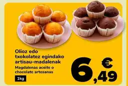 Supeco Olioz edo txokolatez egindako artisau-madalenak oferta