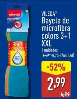 ALDI VILEDA Bayeta de microfibra colors 3+1 XXL oferta