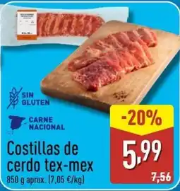 ALDI Costillas de cerdo tex-mex oferta