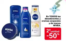 Carrefour Express NIVEA En todos los desodorantes y cremas corporales y de manos oferta