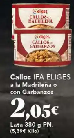 Gadis IFA ELIGES Callos a la Madrileña o con Garbanzos oferta