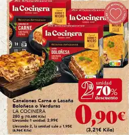 Gadis LA COCINERA Canelones Carno o Lasaña Boloñesa o Verduras oferta