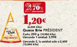 Gadis PRÉSIDENT Queso Brie Cuña oferta