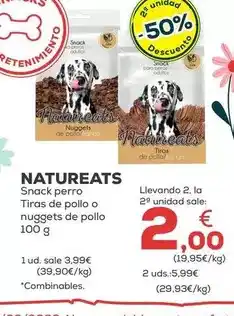 Kiwoko Natureats - snack perro tiras de pollo o nuggets de pollo oferta