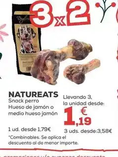 Kiwoko Natureats - snack perro hueso de jamón o medio hueso jamón oferta