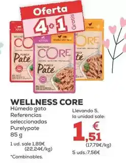 Kiwoko Wellness core - húmedo gato purelypate oferta