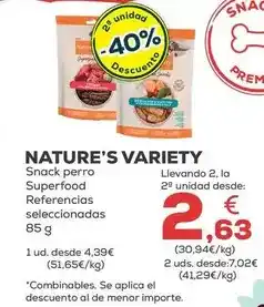 Kiwoko Nature's variety - snack perro superfood oferta