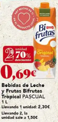 Gadis PASCUAL Bebidas de Leche y Frutas Bifrutas Tropical oferta