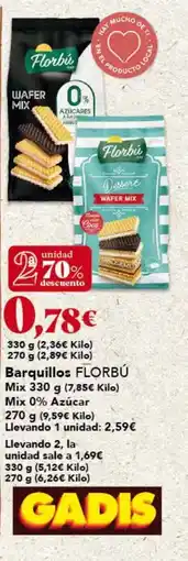 Gadis FLORBÚ Barquillos Mix 0% Azúcar oferta