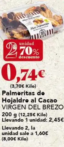 Gadis VIRGEN DEL BREZO Palmeritas do Hojaldro al Cacao oferta